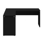 Móveis para Escritório Mesa em L PÉ PAINEL (Mesa 1,50m + Mesa Auxiliar) - S/ Gavetas - PRETO / PRETO - 26012