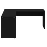 Móveis para Escritório Mesa em L PÉ PAINEL (Mesa 1,70m + Mesa Auxiliar) - S/ Gavetas - PRETO / PRETO - 26013
