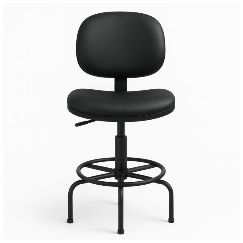 Cadeira Escritório Cadeira Caixa EXECUTIVA LISA  sem Braços - (Aranha MARTIFLEX) - Cor Preta - 35031