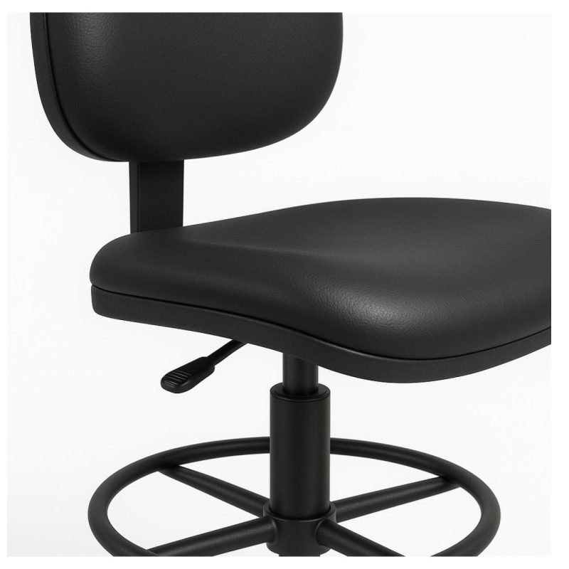 Cadeira Escritório Cadeira Caixa EXECUTIVA LISA  sem Braços - (Aranha MARTIFLEX) - Cor Preta - 35031