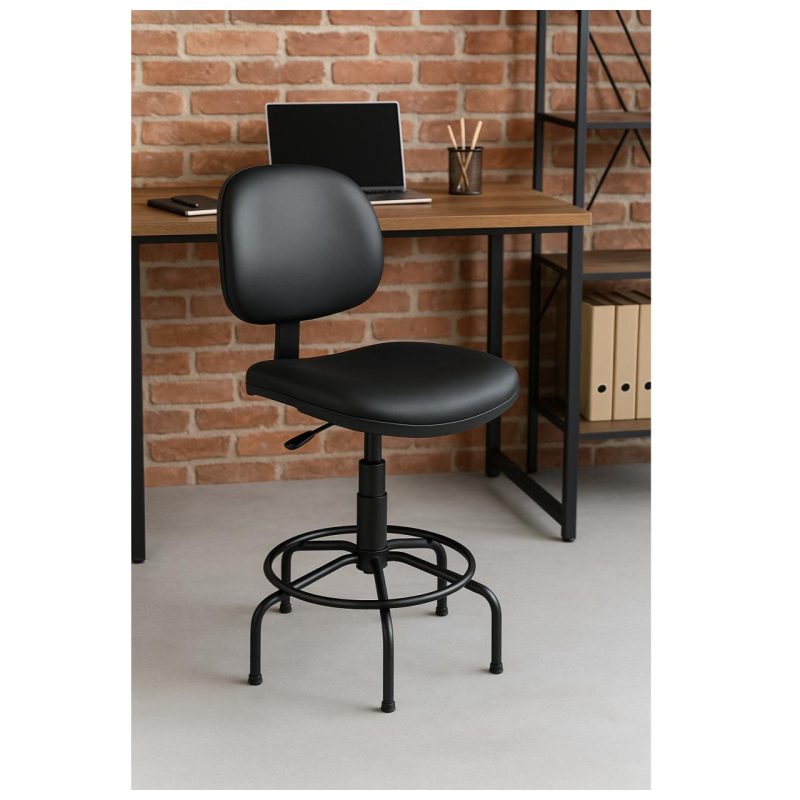 Cadeira Escritório Cadeira Caixa EXECUTIVA LISA  sem Braços - (Aranha MARTIFLEX) - Cor Preta - 35031