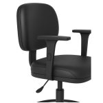 Cadeira Escritório Cadeira Caixa EXECUTIVA LISA com Braços Reguláveis - (Aranha ALTA) - Cor Preta - 35003