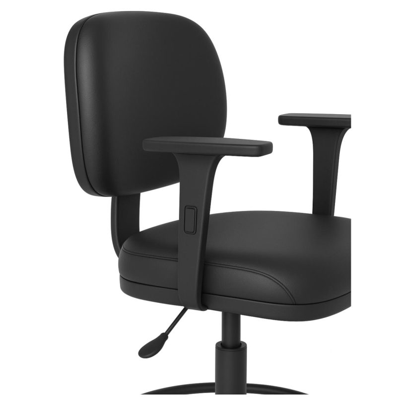 Cadeira Escritório Cadeira Caixa EXECUTIVA LISA com Braços Reguláveis - (Aranha ALTA) - Cor Preta - 35003