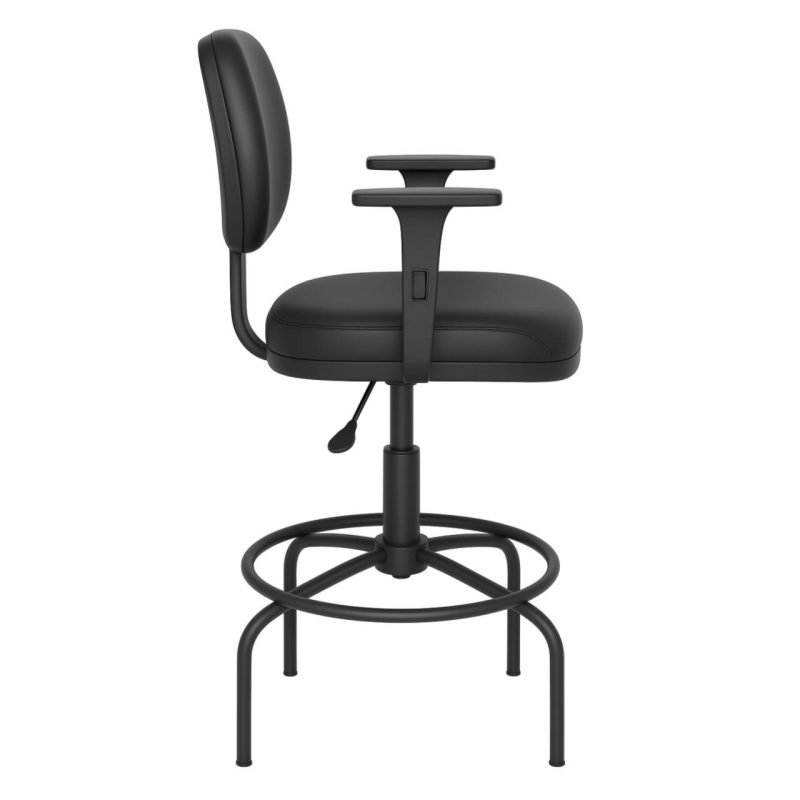 Cadeira Escritório Cadeira Caixa EXECUTIVA LISA com Braços Reguláveis - (Aranha ALTA) - Cor Preta - 35003