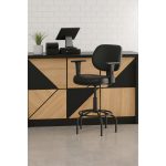 Cadeira Escritório Cadeira Caixa EXECUTIVA LISA com Braços Reguláveis - (Aranha ALTA) - Cor Preta - 35003