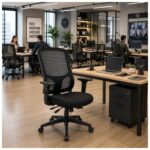 Cadeira de Escritório Cadeira Ergonômica para Escritório NR17 Tela Mesh e Estrutura Preta Fosca