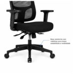 Cadeira de Escritório Cadeira Ergonômica para Escritório NR17 Tela Mesh e Estrutura Preta Fosca