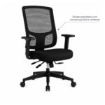 Cadeira de Escritório Cadeira Ergonômica para Escritório NR17 Tela Mesh e Estrutura Preta Fosca