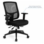 Cadeira de Escritório Cadeira Ergonômica para Escritório NR17 Tela Mesh e Estrutura Preta Fosca