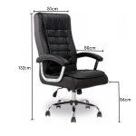 Cadeira Escritório Poltrona LUXO IMPORTADA Concha Dupla Syncron - Couríssimo Preto - 30017