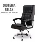 Cadeira Escritório Poltrona LUXO IMPORTADA Concha Dupla Syncron - Couríssimo Preto - 30017