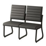Sofanete para Escritório Estofada com 02 Lugares - TRIX - Pés PRETO - 35120