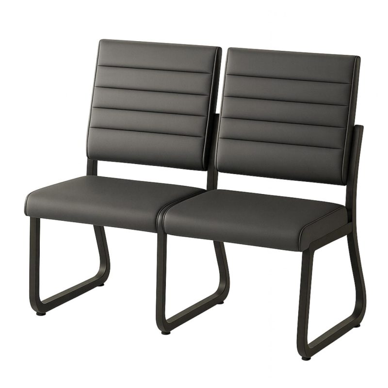 Sofanete para Escritório Estofada com 02 Lugares - TRIX - Pés PRETO - 35120