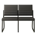 Sofanete para Escritório Estofada com 02 Lugares - TRIX - Pés PRETO - 35120