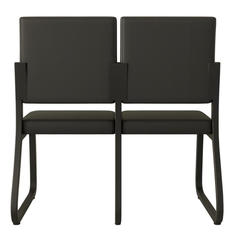 Sofanete para Escritório Estofada com 02 Lugares - TRIX - Pés PRETO - 35120