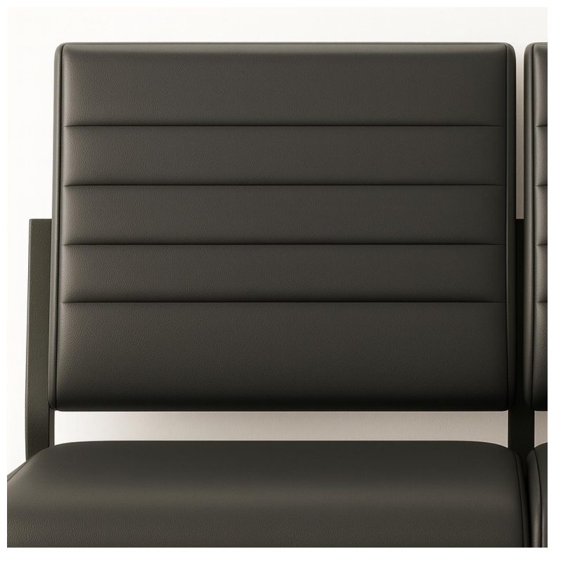 Sofanete para Escritório Estofada com 02 Lugares - TRIX - Pés PRETO - 35120