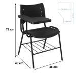 Sem categoria Cadeira Universitária Plástica Prancheta PLÁSTICA - MRPlast Preto - 34030