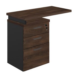 Móveis para Escritório Mesa AUXILIAR c/ 03 Gavetas Pedestal 40mm - WORKSTART - MARSALA/PRETO - 51020