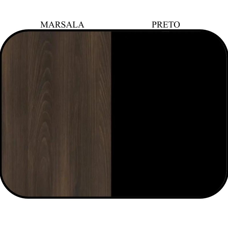 Móveis para Escritório Mesa AUXILIAR c/ 03 Gavetas Pedestal 40mm - WORKSTART - MARSALA/PRETO - 51020