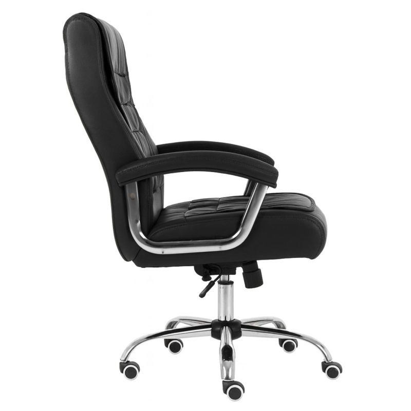 Cadeira Escritório Poltrona LUXO IMPORTADA Concha Dupla Syncron - Couríssimo Preto - 30017