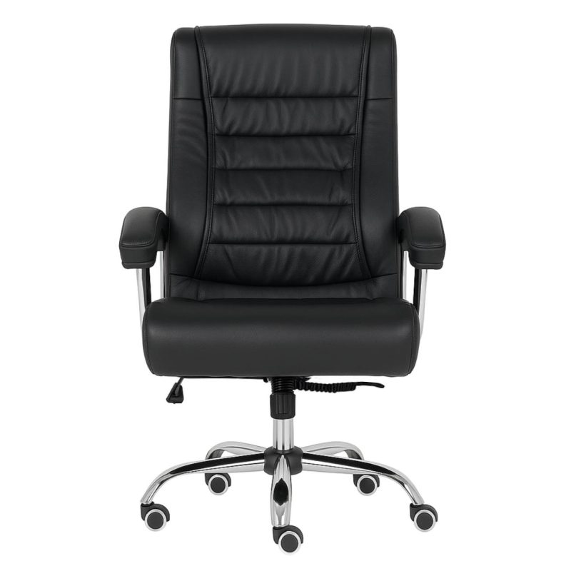 Cadeira Escritório Poltrona LUXO IMPORTADA Concha Dupla Syncron - Couríssimo Preto - 30017