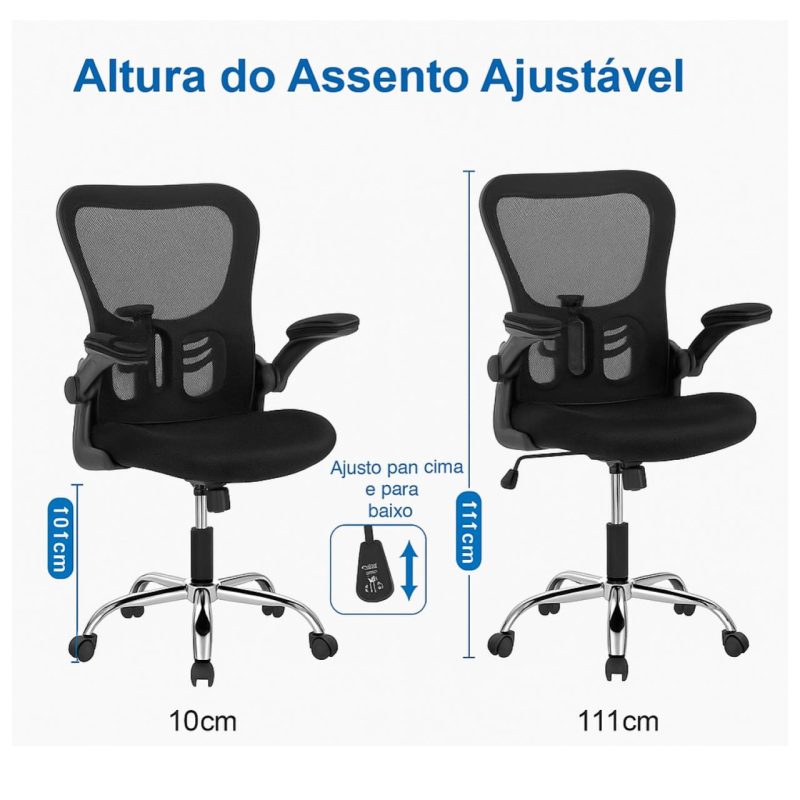 Cadeira Escritório Cadeira de Escritório Tela NYO - Cor Preto - 20097