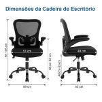 Cadeira Escritório Cadeira de Escritório Tela NYO - Cor Preto - 20097