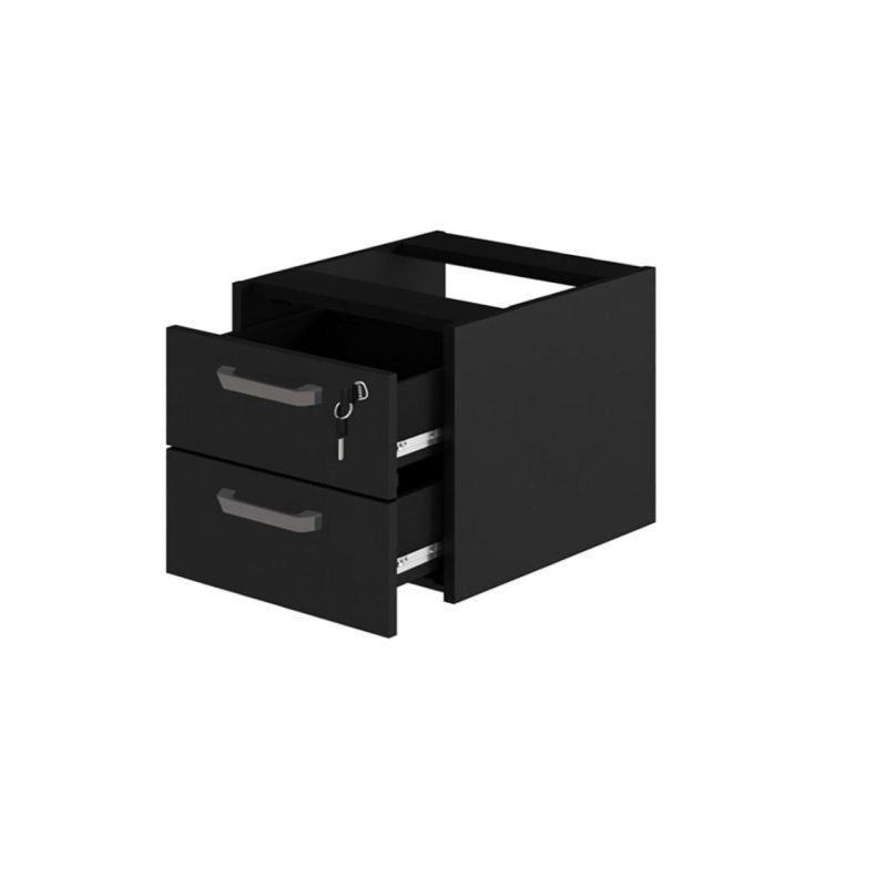 Móveis para Escritório Mesa Escritório 1,50x0,60m - C/ Gavetas - PRETO/PRETO - 26021