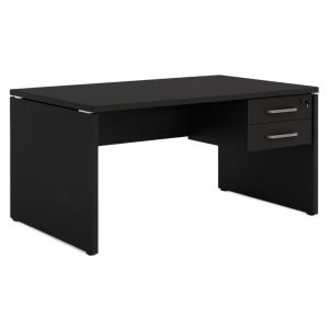 Mesa Escritório 1,50x0,60m - C/ Gavetas - PRETO/PRETO - 26021