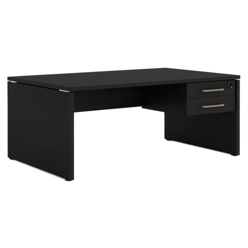 Móveis para Escritório Mesa Escritório 1,70x0,70m - C/ Gavetas - PRETO/PRETO - 26022