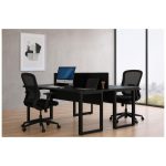 Móveis para Escritório Mesa Dupla de Escritório PÉ QUADRO - 1,20x1,35m - C/ Gavetas - PRETO / PRETO - 26802