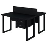 Móveis para Escritório Mesa Dupla de Escritório PÉ QUADRO - 1,20x1,35m - C/ Gavetas - PRETO / PRETO - 26802