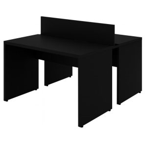 Mesa Dupla para Escritório 1,20x1,35mm - S/ Gavetas - PRETO/PRETO - 26070