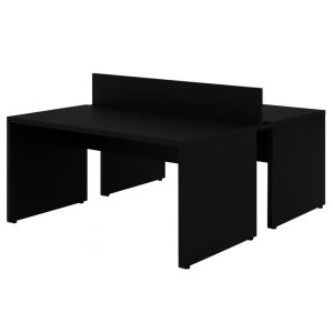 Mesa Dupla para Escritório 1,50x1,35mm - S/ Gavetas - PRETO/PRETO - 26072