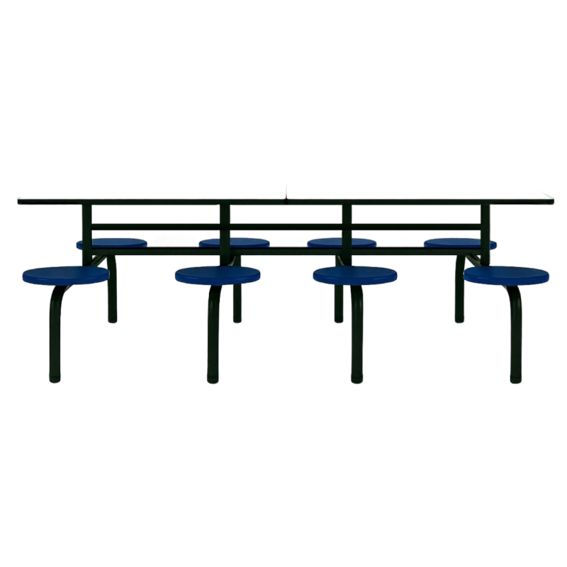 Mesas para Refeitório Mesa para Refeitório FIXA 8 Lugares MDP Branco de 25 mm - Assento AZUL - 50101
