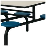 Mesas para Refeitório Mesa para Refeitório FIXA 8 Lugares MDP Branco de 25 mm - Assento AZUL - 50101