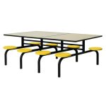 Mesas para Refeitório Mesa para Refeitório FIXA 8 Lugares MDP Branco de 25 mm - Assento AMARELO - 50102