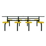 Mesas para Refeitório Mesa para Refeitório FIXA 8 Lugares MDP Branco de 25 mm - Assento AMARELO - 50102