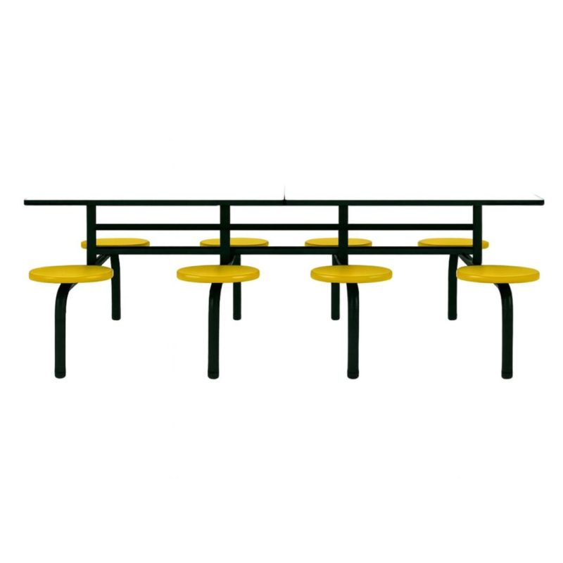 Mesas para Refeitório Mesa para Refeitório FIXA 8 Lugares MDP Branco de 25 mm - Assento AMARELO - 50102