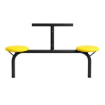 Mesa para Refeitório FIXA 4 Lugares MDP Branco de 25 mm - Assento AMARELO - 50303 Mesa para Refeitório FIXA 4 Lugares MDP Branco de 25 mm - Assento AMARELO - 50303