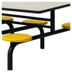 Mesas para Refeitório Mesa para Refeitório FIXA 8 Lugares MDP Branco de 25 mm - Assento AMARELO - 50102