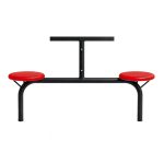 Mesas para Refeitório Mesa para Refeitório FIXA 8 Lugares MDP Branco de 25 mm - Assento VERMELHO - 50103