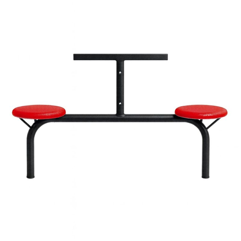 Mesas para Refeitório Mesa para Refeitório FIXA 8 Lugares MDP Branco de 25 mm - Assento VERMELHO - 50103