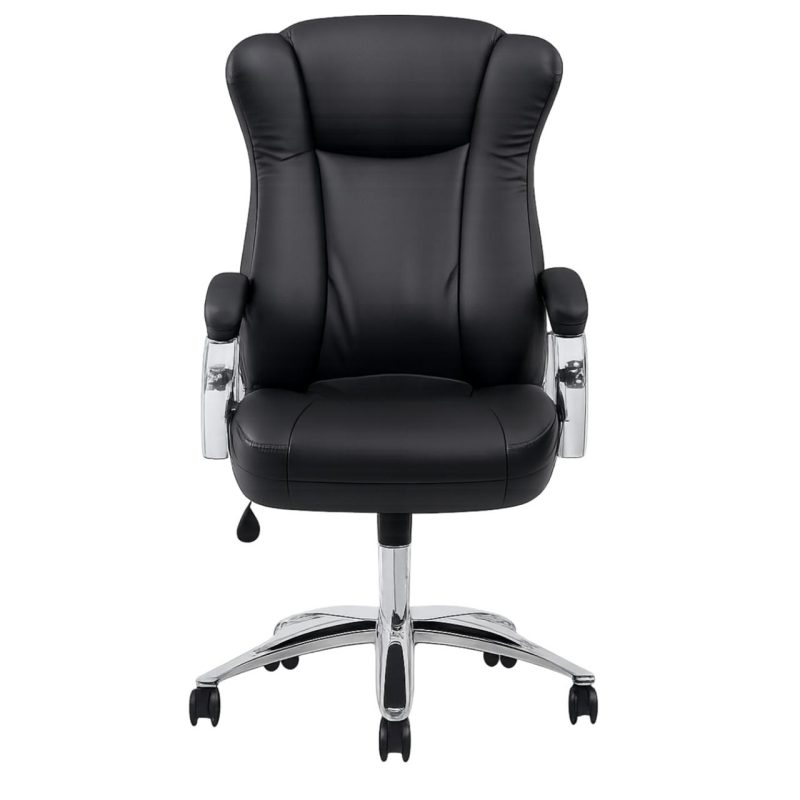 Cadeira Escritório Cadeira Escritório Presidente BOSS com Base Cromada - Corino Preto - 31401