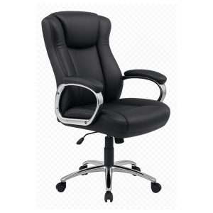 Cadeira Escritório Presidente BOSS com Base Cromada - Corino Preto - 31401