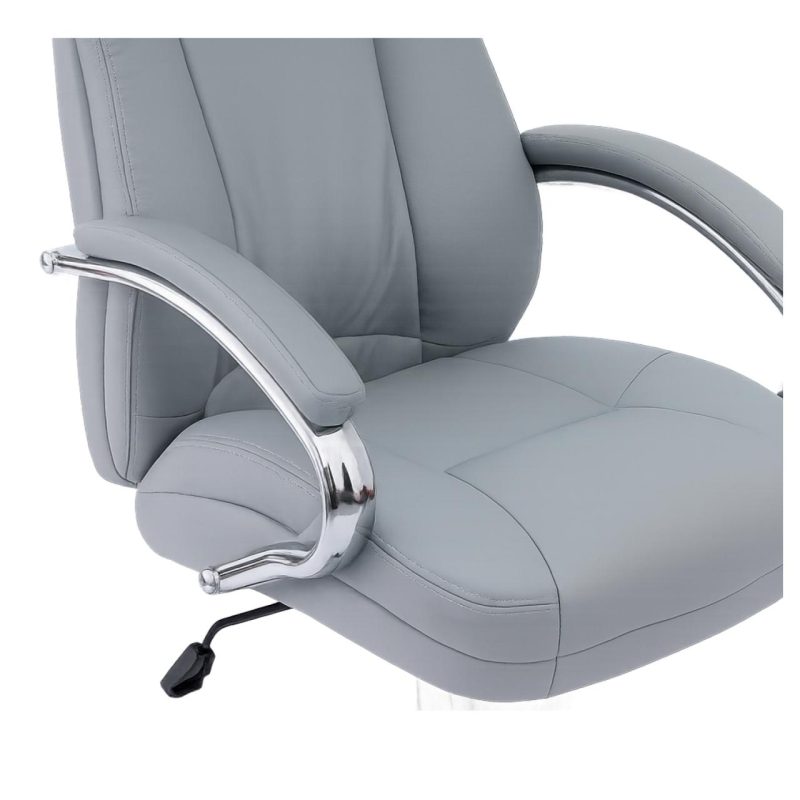 Cadeira Escritório Cadeira Escritório Presidente BOSS com Base Cromada - Corino Cinza - 31403