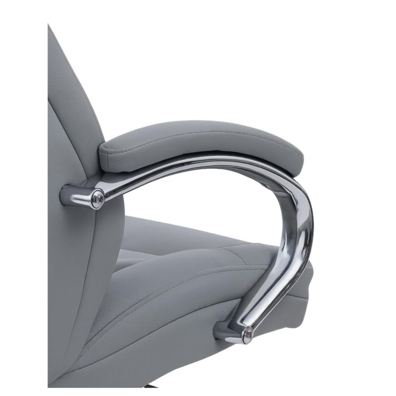 Cadeira Escritório Cadeira Escritório Presidente BOSS com Base Cromada - Corino Cinza - 31403