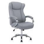 Cadeira Escritório Cadeira Escritório Presidente BOSS com Base Cromada - Corino Cinza - 31403