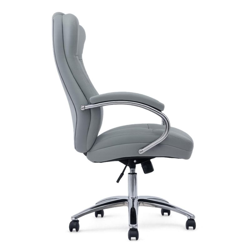 Cadeira Escritório Cadeira Escritório Presidente BOSS com Base Cromada - Corino Cinza - 31403