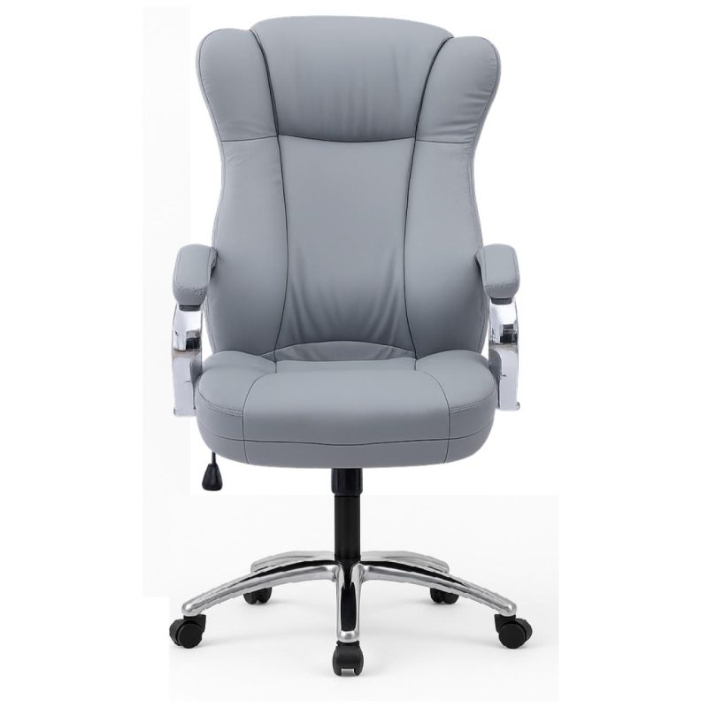 Cadeira Escritório Cadeira Escritório Presidente BOSS com Base Cromada - Corino Cinza - 31403
